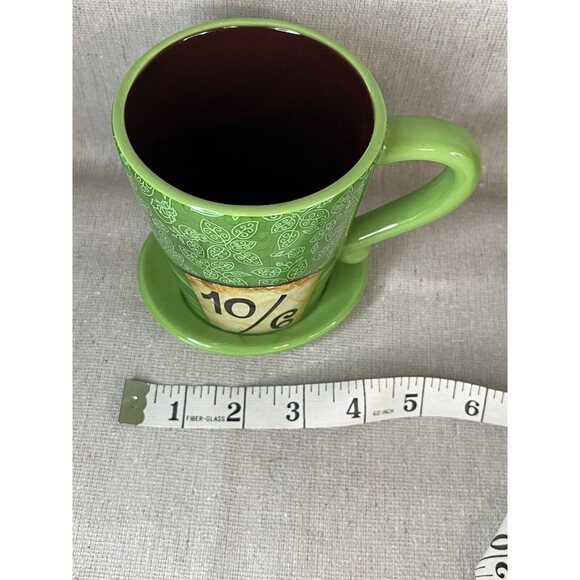 GREEN Disney Mad Hatter Mug Alice Wonderland Mad as a Hatter Tea Coffee Mug Cup - Picture 9 of 10